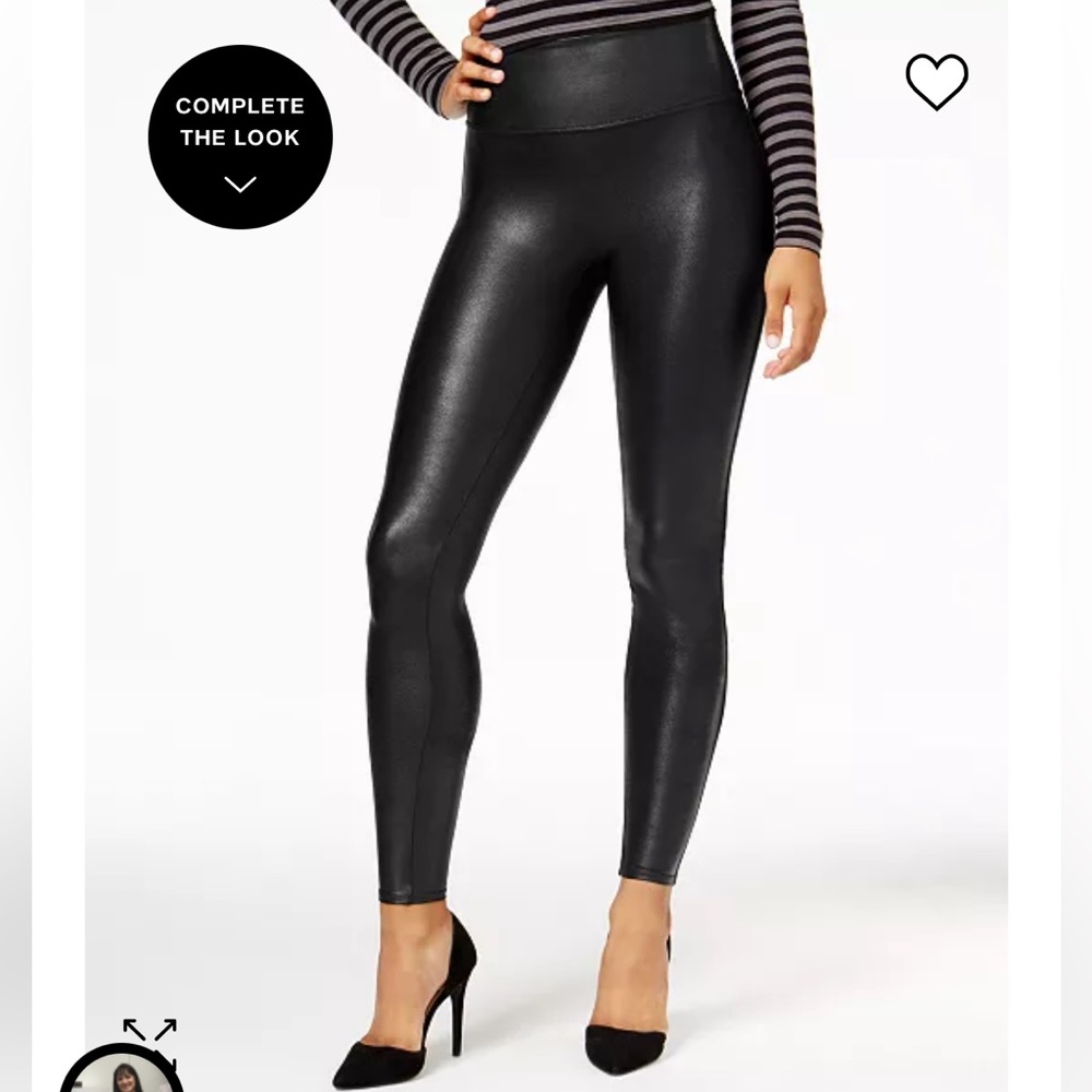 SPANX Faux Leather Leggings in Black size Medium